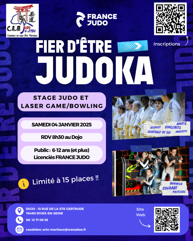 Image de l'actu 'Stage de Judo Enfants - LASER GAME/BOWLING - 04 JANVIER 2025'